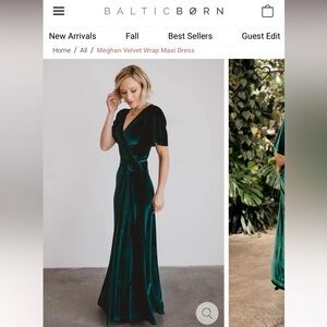 Baltic Born Meghan velvet wrap maxi dress